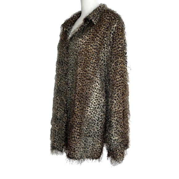 Ashley Stewart Semi Sheer Animal Print Long Sleeve Shirt (24W) - Picture 4 of 16